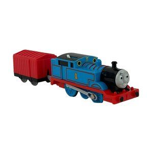 Thomas & Friends Train Trackmaster Motorized Engine 2009 Mattel Blue w/Red Car